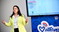 La ministra de las TIC, Karen Abudinen, destacó las bondades de la estrategia Vende Digital. (Foto: Colprensa)