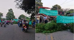 La manifestación de vecinos de la zona es dio a la altura del corregimiento Guaramito. / Foto: Cortesía 