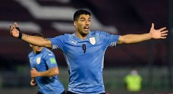 Luis Suárez, goleador de la selección uruguaya.