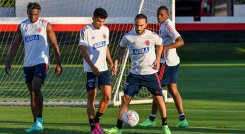 Colombia en uno de los entrenamientos en Goainias, en la Copa América.