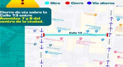 En la calle 13 entre avenidas 7 y 8 no habrá paso de carros./Foto cortesía