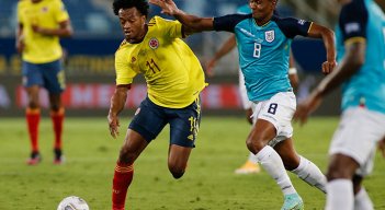 Juan Guillermo Cuadrado en el triunfo 1-0 de Colombia ante Ecuador. 