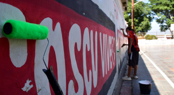 Con murales y limpieza se embelleció el lugar.