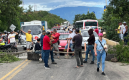 Protesta de volqueteros en la vía Cúcuta - Ocaña.