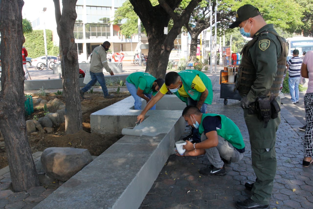 La Policía Nacional también acompañó la jornada. 