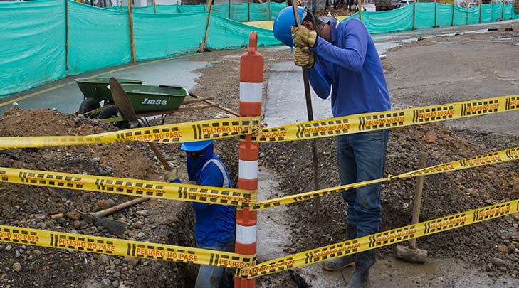 Uno de los tramos del alcantarillado que colapsó por las lluvias.