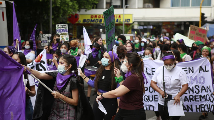 A las mujeres de frontera no nos detienen las medidas restrictivas, era unas de las consignas. 