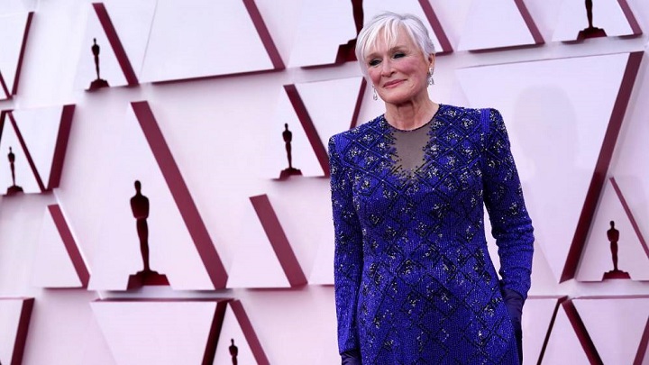 Glenn Close escogió el azul. Es una de las nominadas./FOTO: Colprensa