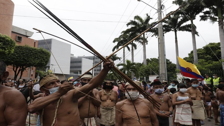 solicitaron el cumplimiento de la sentencia judicial T-052 que trata de la delimitación territorial./Foto: Alfredo Estévez - La Opinión