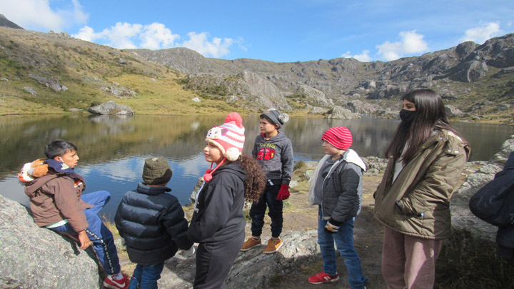 Los niños disfrutaron la estadía en el páramo de Santurbán.