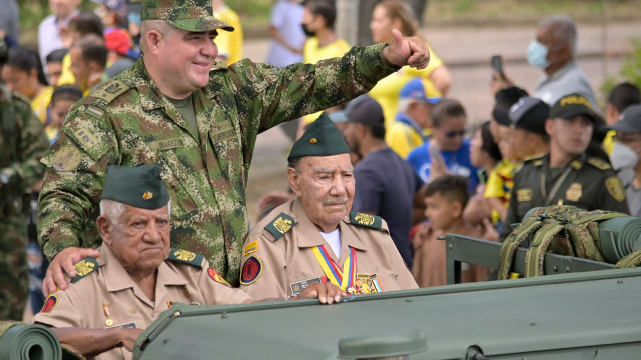 Los Veteranos de la Guerra de Corea hicieron parte del desfile. 