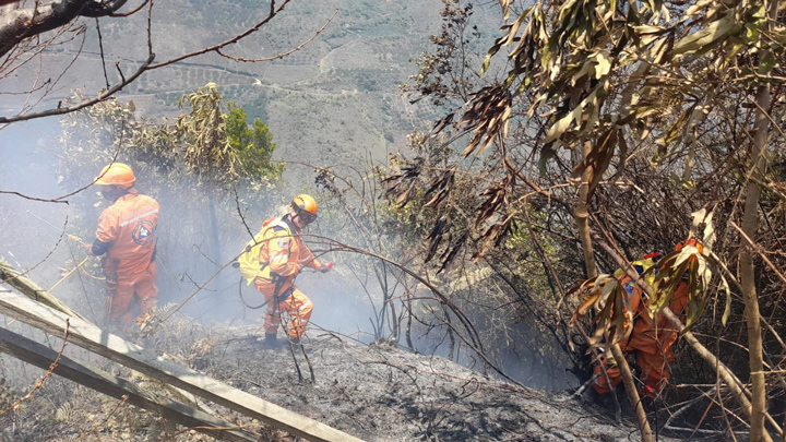 Defensa Civil y personal de socorro atiende la emergencia 