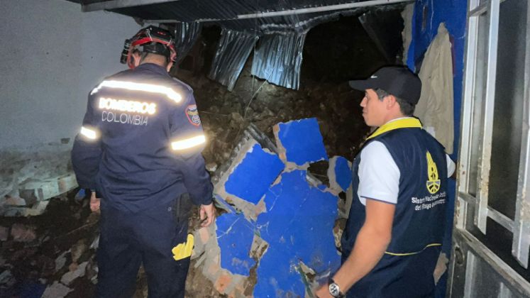 En Ocaña, las paredes de algunas viviendas colapsaron debido a las fuertes lluvias./ Foto: Cortesía / La Opinión 
