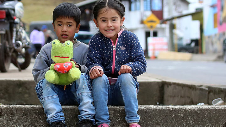 Niños en el corregimiento Presidente. / Foto: Carlos Eduardo Ramírez-La Opinión