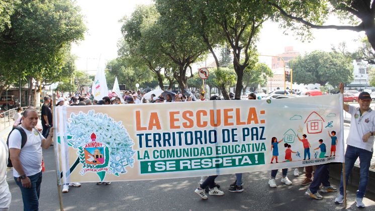 Los profesores marcharon de forma pacífica por varias zonas de Cúcuta. / Foto: Stefany Peñaloza / La Opinión 