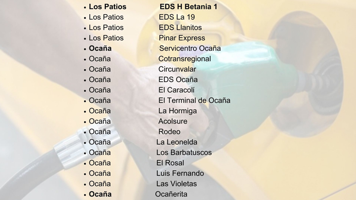 La media es temporal en estas 48 estaciones de servicio. 