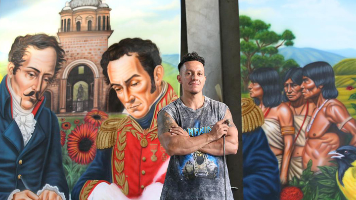 Un hito en su carrera es el cuadro de gran formato “Firma de Pacto Unión”.