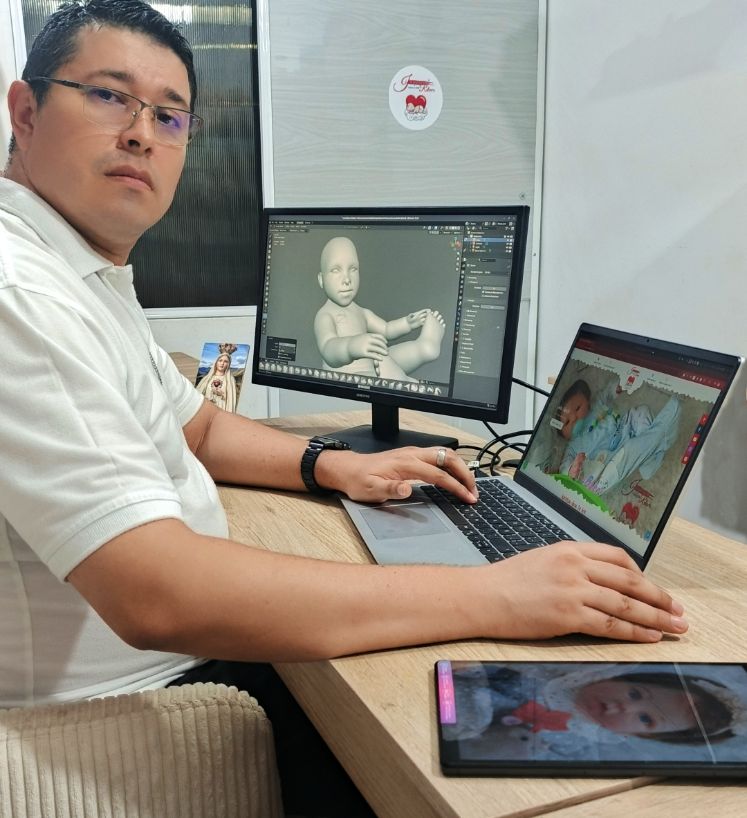 Proceso de ingeniería y modelado 3D para la creación de los bebés. 