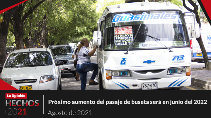 Próximo aumento del pasaje de buseta será en junio del 2022