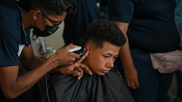 Barberos en Caracas./AFP 