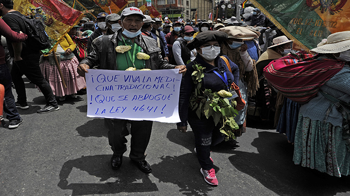 Manifestaciones en Bolivia.