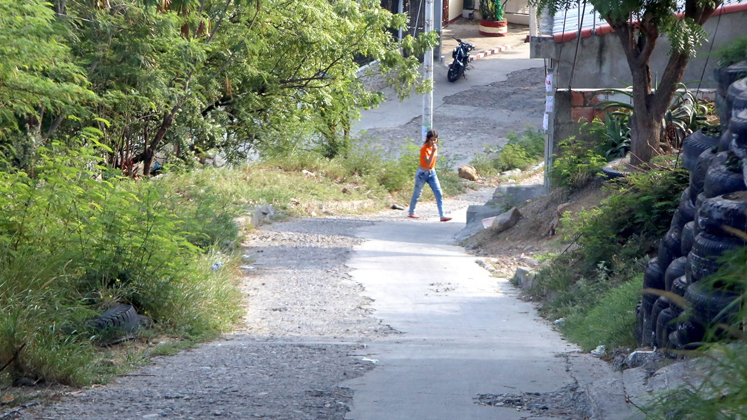 Calles en mal estado, barrio 28 de Febrero