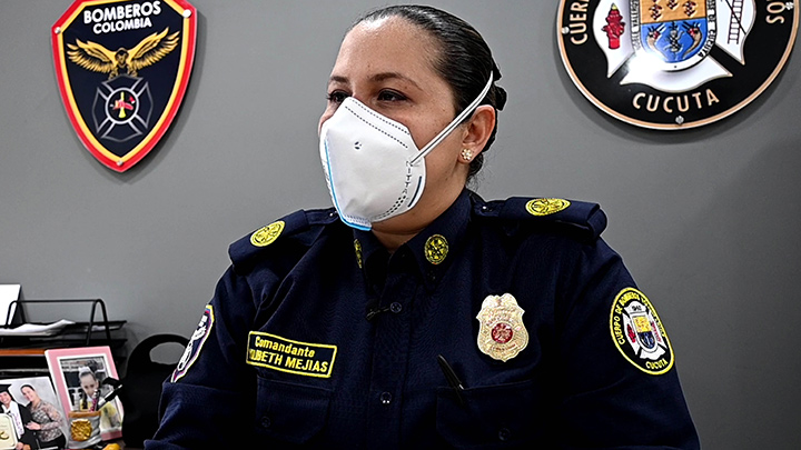 Yolibeth Mejía, comandante del Cuerpo de Bomberos de Cúcuta