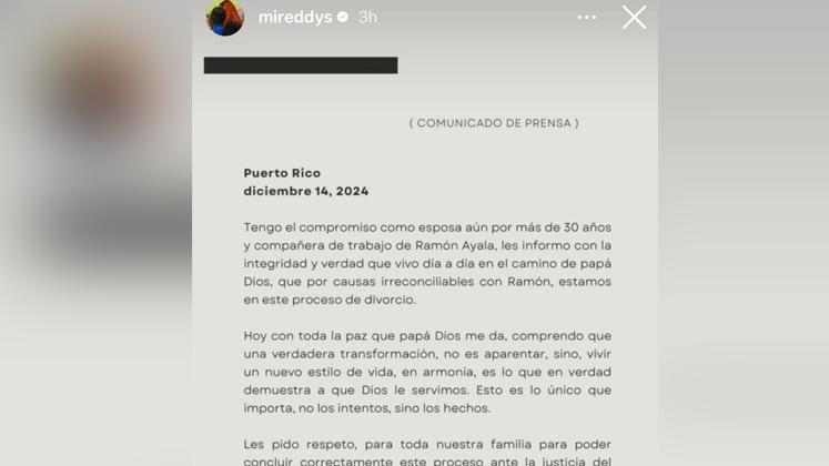 Comunicado de la esposa de Dddy Yankee