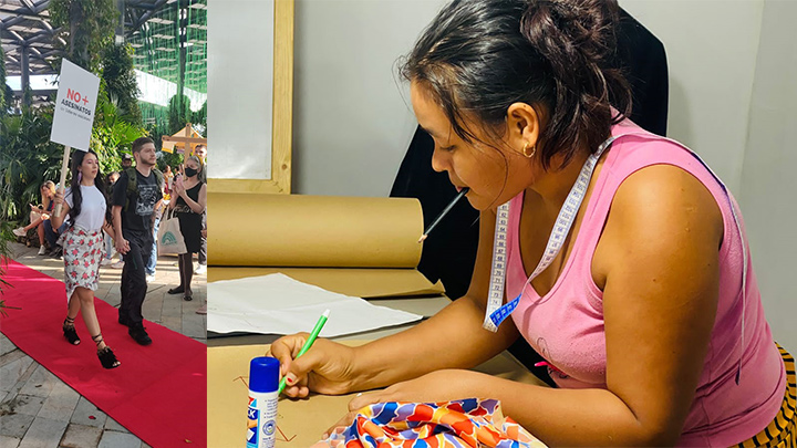 20 mujeres hacen parte del taller de costura Puntadas por la paz.