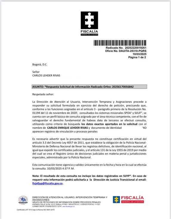 Documento Fiscalía Carlos Lheder