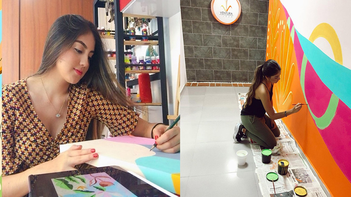 La Diseñadora Industrial dicta clase de dibujo en la Universidad de Santander./Foto: cortesía