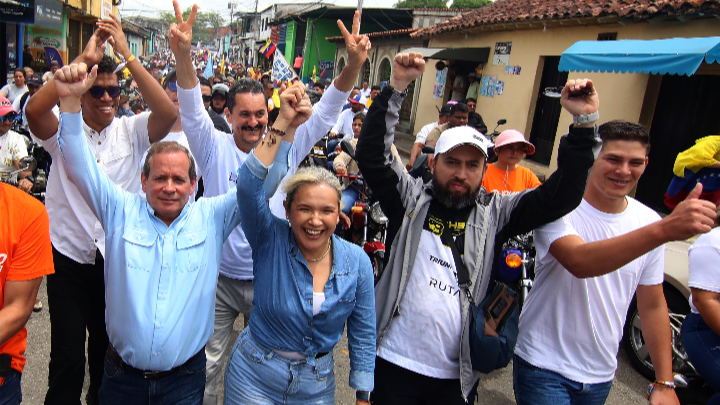 Juan Pablo Guanipa en actividad política en Táchira.