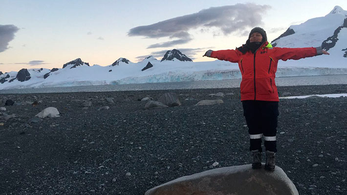 Jenny Parada en la Antártida.