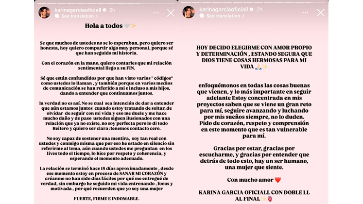 Karina y Altafulla ruptura