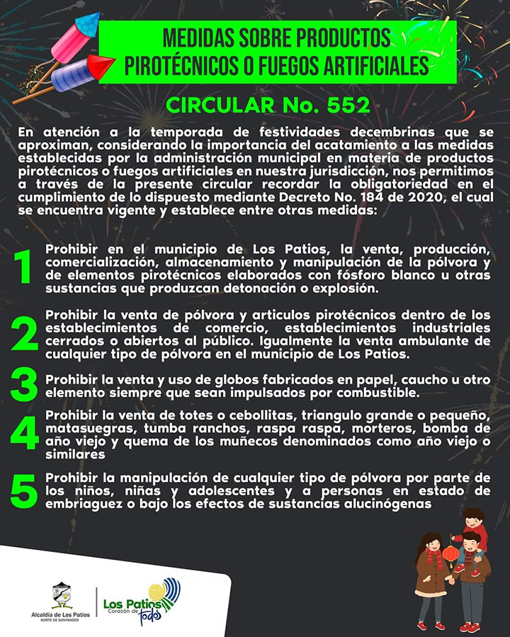 Medidas especiales en el uso de la pólvora en Los Patios