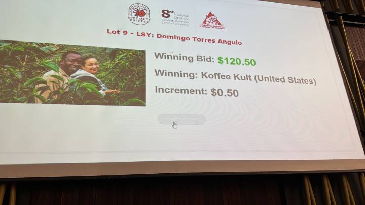 Precio histórico de 120,50 dólares en la subasta por la libra del grano que cultiva.