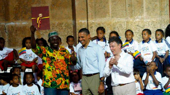 Sebastián Salgado, Barack Obama y Juan Manuel Santos. Foto: El Universal