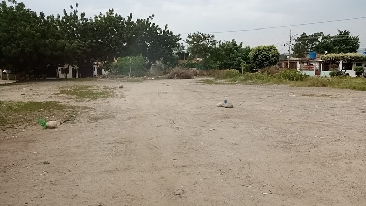 Terreno del Barrio Integración donde esperaban la ampliación de casa comunal y zonas verdes 