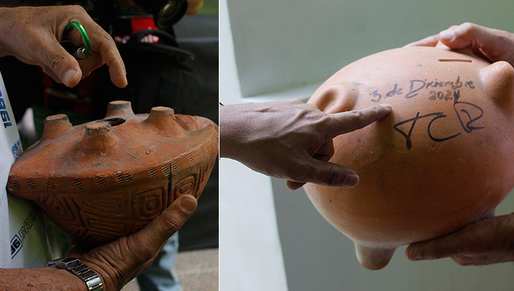 Juan Enrique Ruiz es pensionado y en familia cultivó el hábito del ahorro con alcancías./ Foto Stefany Peñaloza-La Opinión