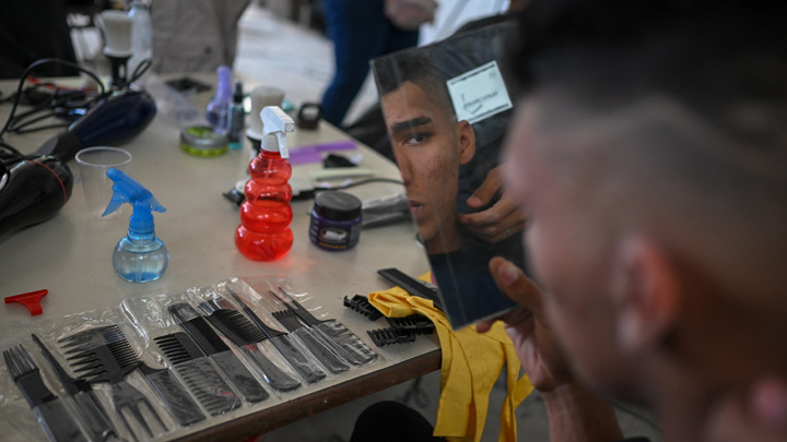 Barberos en Caracas./AFP 