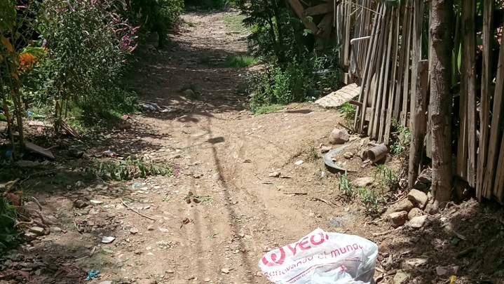 Calle en mal estado.