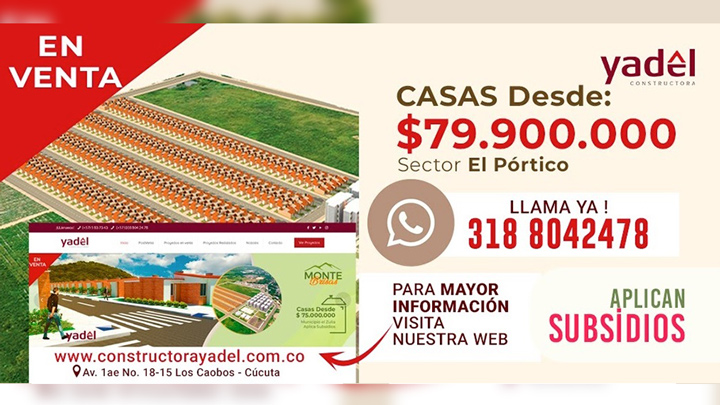 En la Constructora Yadel podrá encontrar la vivienda que más se ajuste a sus necesidades./Foto: cortesía