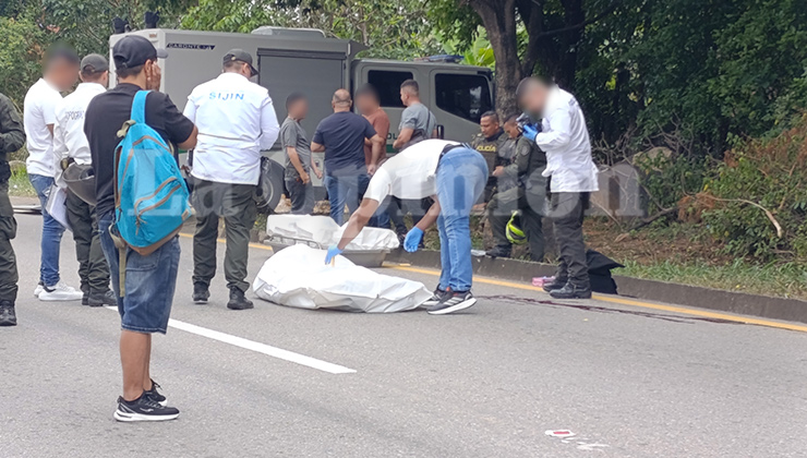 El doble asesinato ocurrió en la vía Cúcuta–Pamplona, a la altura del sector La Cristalina. Foto: Leonardo Favio Oliveros-La Opinión