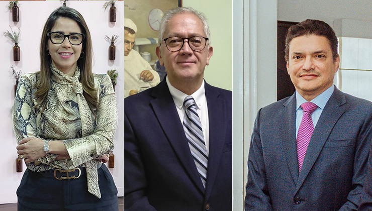Izq. – der. Any Benítez, consultora y asesora en pensiones y exvicepresidenta de Beneficios Económicos Periódicos de Colpensiones; Juan Manuel Anaya, director de Longevidad Saludable; y Tito Crissien, CEO CienTech - Mangus Academy y asesor de la Universidad de la Costa, expertos que participaron en el foro.