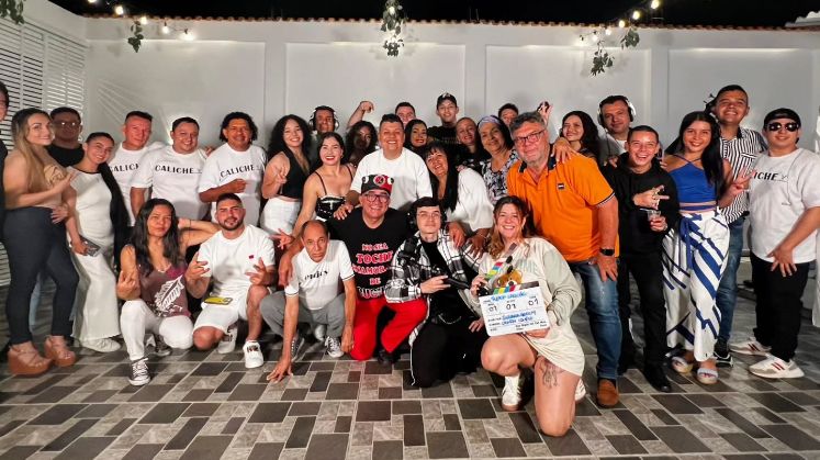 Fusión Caliche durante la grabación de su nuevo EP en una casa del barrio Atalaya, en Cúcuta.