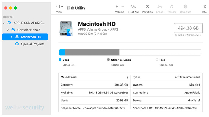 Herramienta Disk Utility para crear unidades cifradas con contraseña en macOS. Fuente: Apple