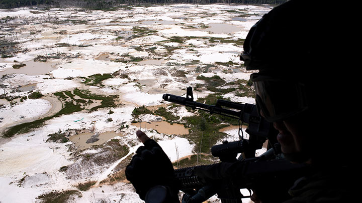 Operaciones militares para 'liberar' Amazonía venezolana de minería ilegal./Foto: AFP