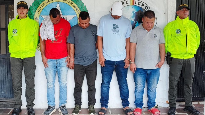 Los presuntos ‘narcos’ fueron capturados en Aguachica, Cesar, y Santa Rosa del Sur, de Bolívar.
