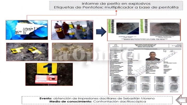 En unas botellas encontraron huellas dactilares.