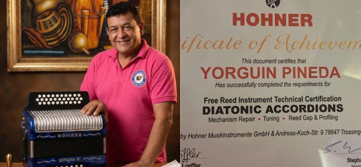 El cucuteño que afinó sueños: Yorguin Pineda fue certificado por Hohner Alemania.